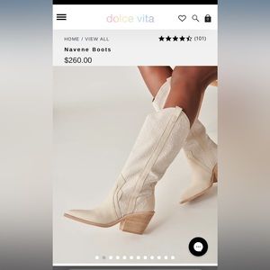 Dolce Vita NAVENE Pearl cowgirl boots NEW